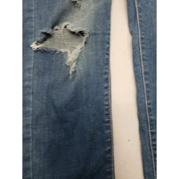 WAX JEAN Basic Denim Women's Distressed Blue Overalls 6 Pockets Size Medium - Picture 9 of 16